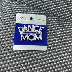 Dance Mom Bling Rhinestone Brooch Fashion Jewelry Silver  
