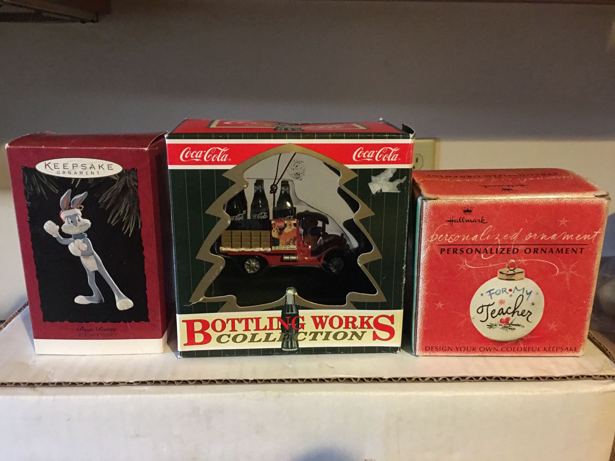 Bugs Bunny and other Christmas ornaments.