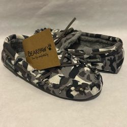 Bearpaw Youth Sawyer II Slip-on Moccasin Slippers Gray Camo Unisex