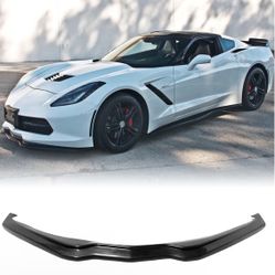 C7 Front Lip splitter  Black 2014-2019 Corvette C7 All Models ZR1 Style