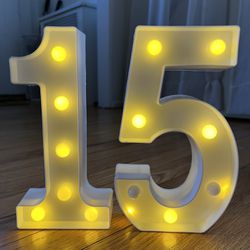LED 1 & 5 Numbers Decoration