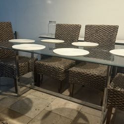 Glass Dining Table and 6 Chairs