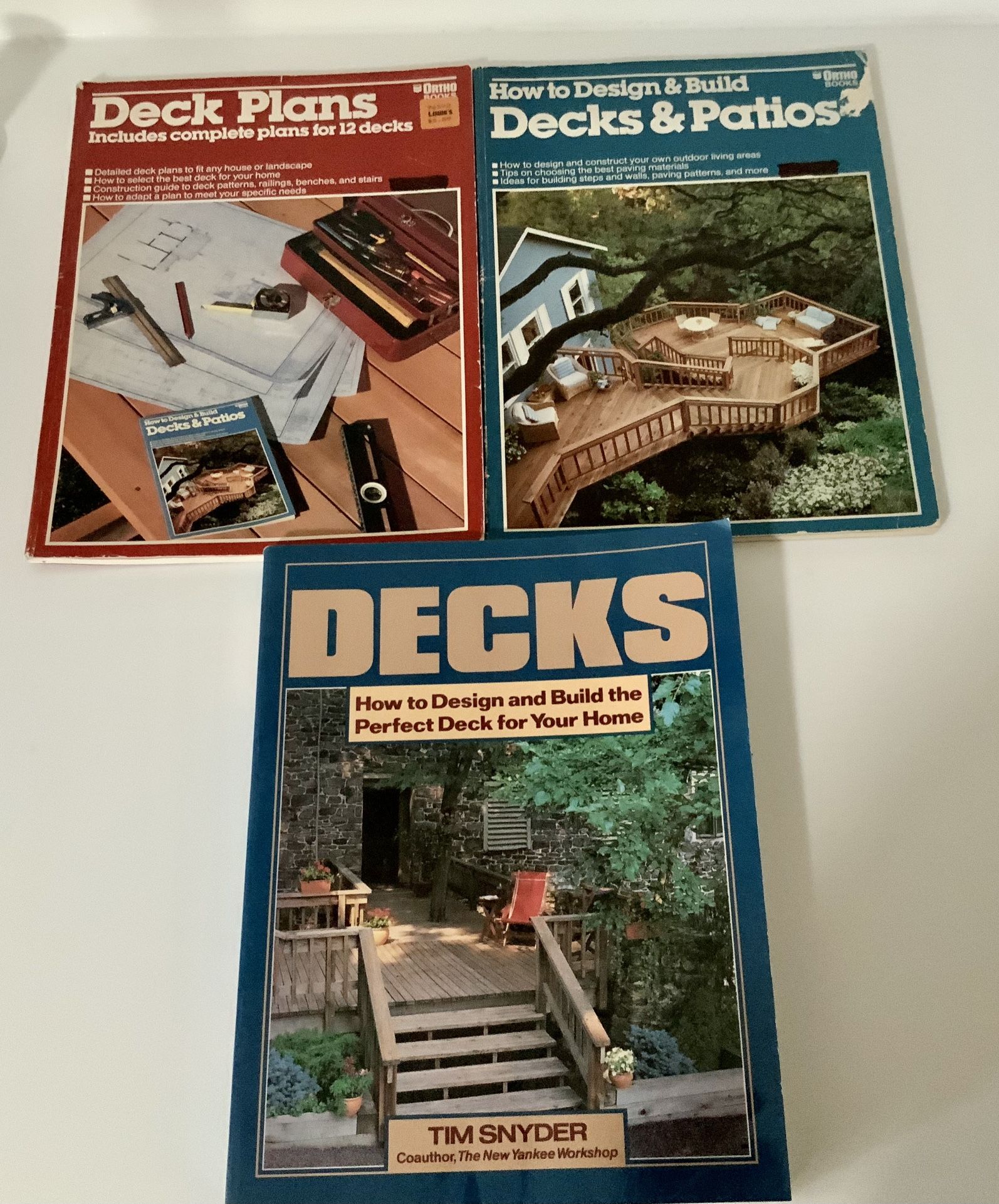 Lot of 3 Deck Plans & Deck Construction Books