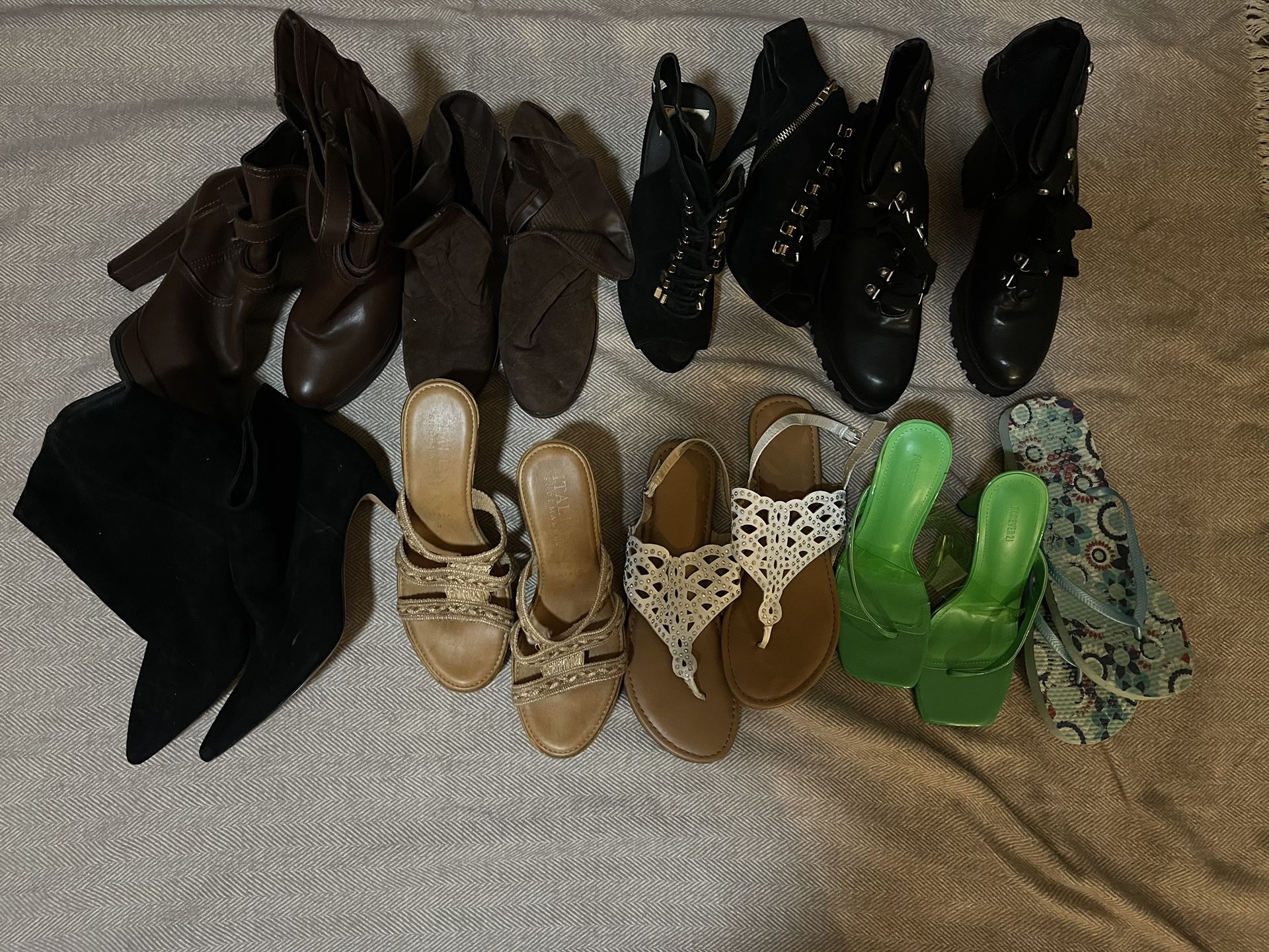 LOT 9 Pair Of Shoes / Booties Sandals Size 6.5-9 Schuh Jcrew Etc