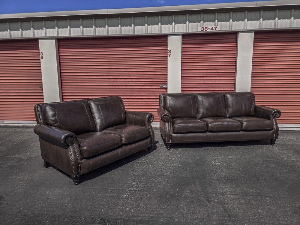 Leather Sofa and Loveseat
