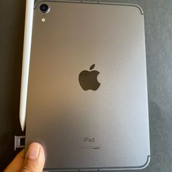 Apple Ipad Mini 6th Generation (2021/ 8.3” Liquid Retina ) 64GB WiFi + cellular (5G Unlocked) with pen, case & Accessories 