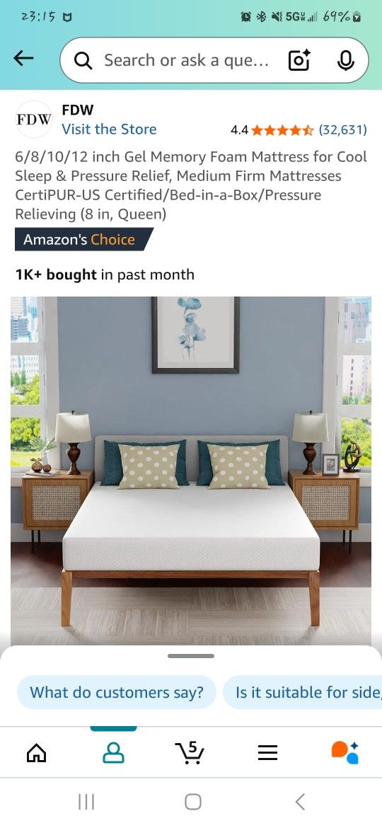 Memory Foam Gel Mattress