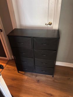 Black 8-Drawer Fabric Dresser Storage Tower