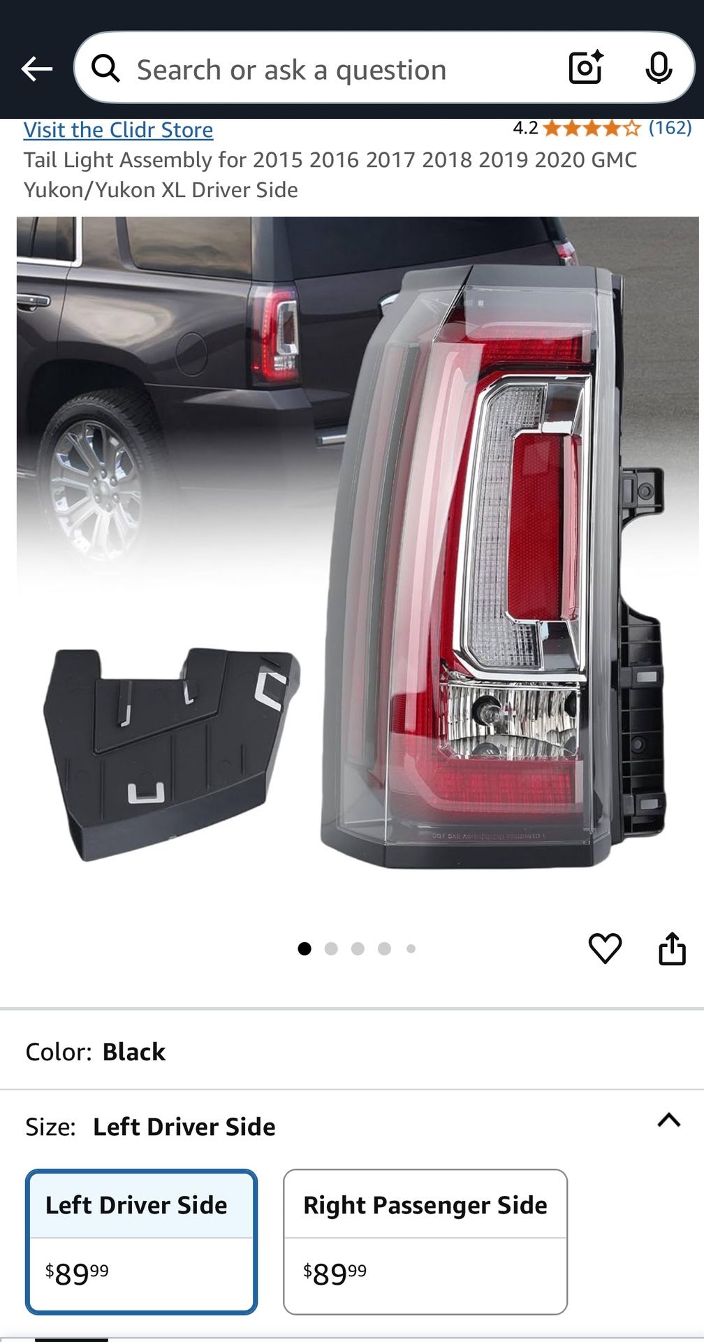 Tail Light Assembly for 2015 2016 2017 2018 2019 2020 GMC Yukon/Yukon XL Driver Side