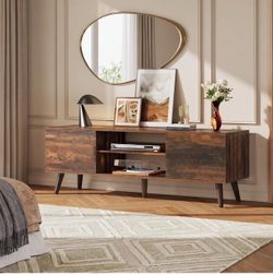 Retro Brown Tv Console Table