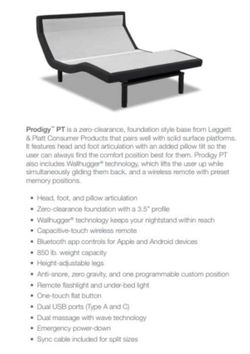 King size adjustable massaging bed frame