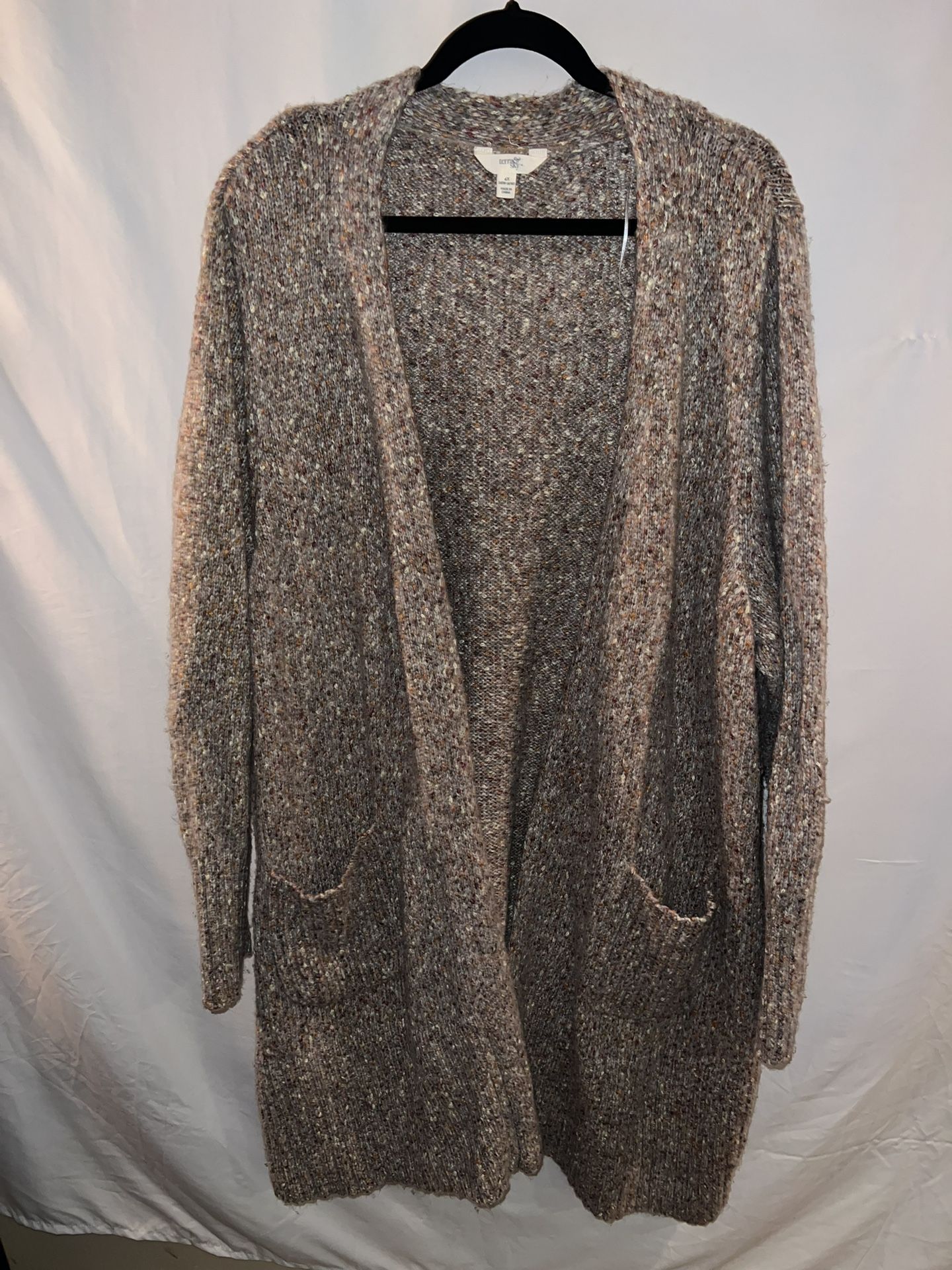 Ladies plus size 4X Terra & Sky long tan duster open cardigan sweater