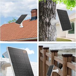 3 Pack 7W Solar Panel Charger Compatible with Wyze Battery Cam Pro, Cam Outdoor V1, Cam Outdoor V2, Solar Panel for Wyze Camera with Micro usb, USB C 