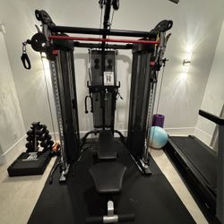 Home Gym Cable Machine – Functional Trainer, Dual Pulley, Bench Included