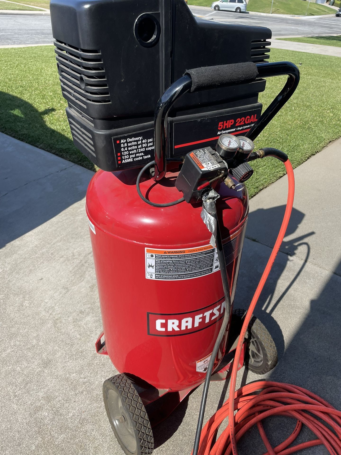Craftsman 5hp 22 gallon air compressor price discount
