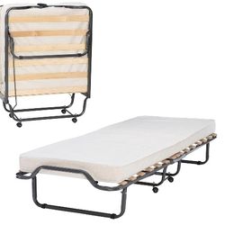 Folding Bed, Twin, Beige
 - Used Once! 