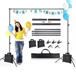 ZBWW Backdrop Stand 6.5x10ft, Photo Video Studio Adjustable Backdrop Stand for Parties, Wedding, Photography, Advertising Display