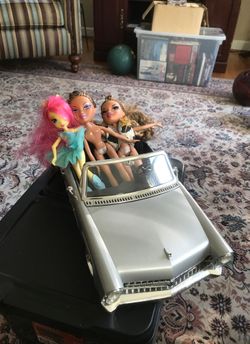 Barbies in car dolls