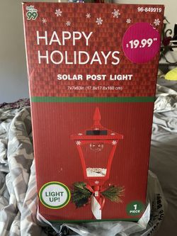 Solar Post Light Christmas