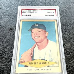 1954 Mickey Mantle red heart PSA 2