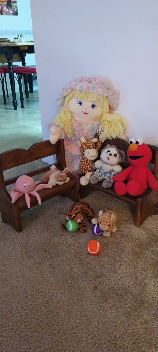 Handmade Doll Benches And Toys
