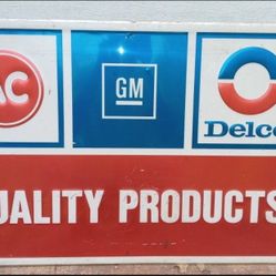 Antique GM AC Delco Quality Products Sign 