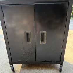 Metal Rolling Tool Chest With Pegboard Sides.
