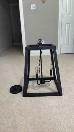 Modern Black Open Frame Pendant Light Fixture