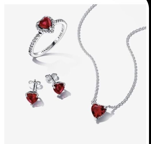 pandora red heart set