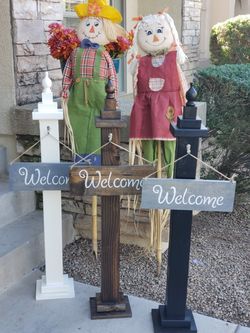 Handcrafted Welcome Sign & Post