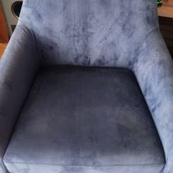 Suede Blue Chairs