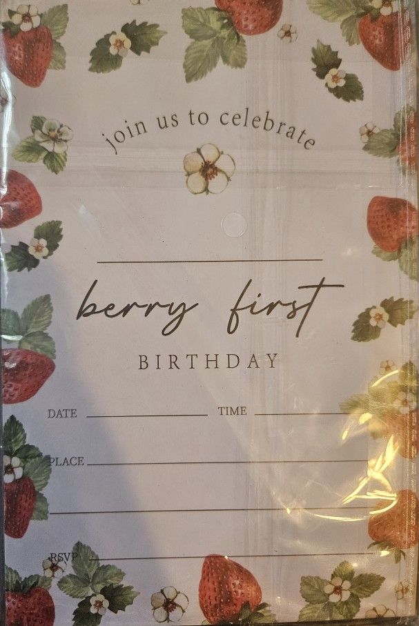 Berry First Birthday Invitations