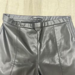 Zara Black Faux Leather Pants
