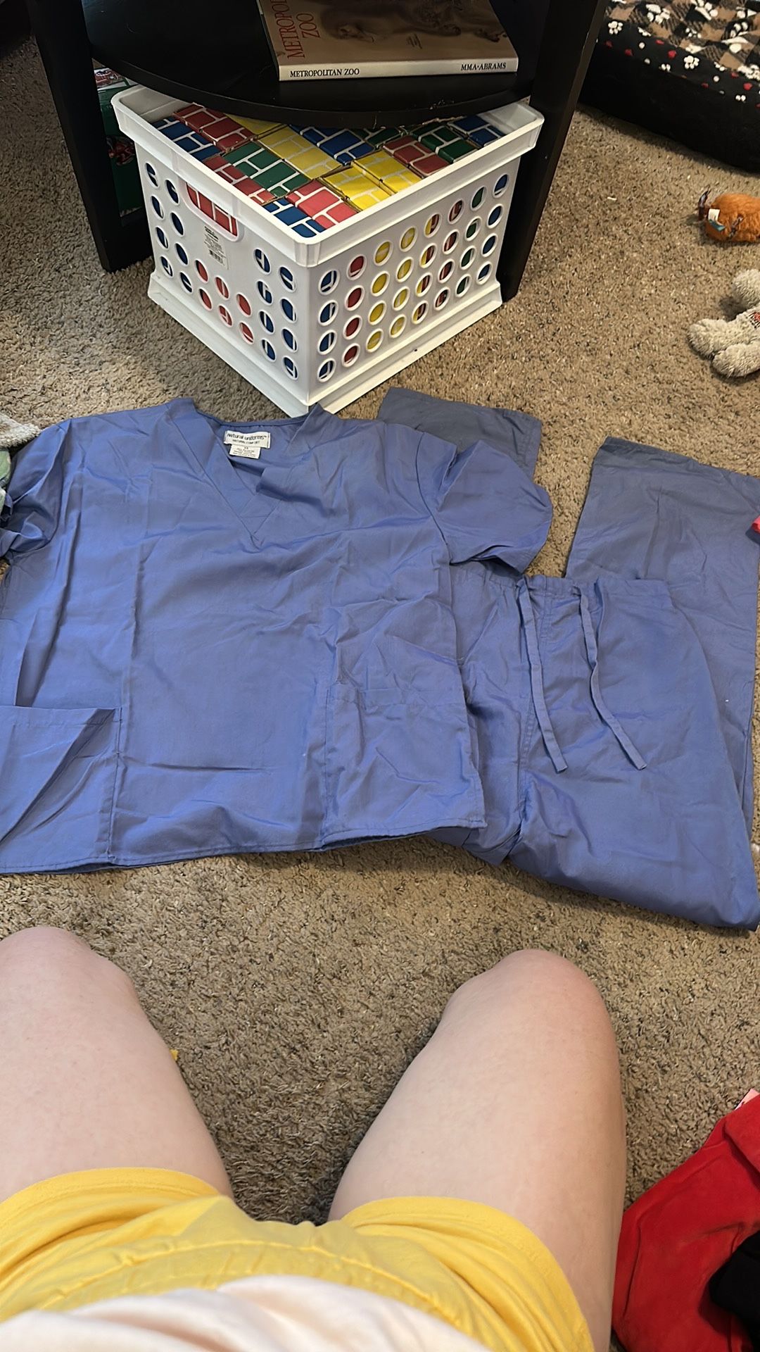 Periwinkle Scrub Top And Pants Set