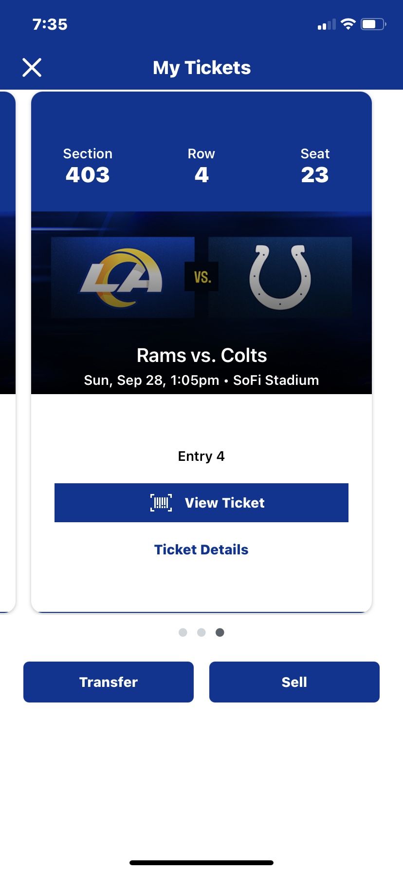 Los Angeles, Rams Vs Indianapolis Colts