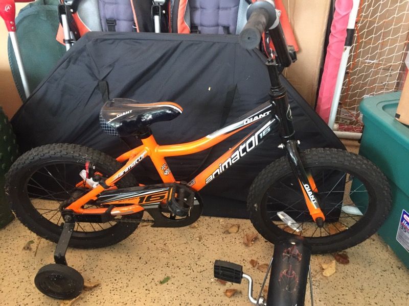 Orange Bike with Training Wheels