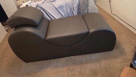 Faux Leather Stretch Chaise Lounge Relaxation/Yoga Chair