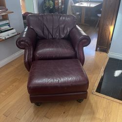 Leather Chair And Ottoman 