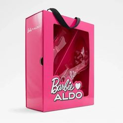 ALDO x Barbie Stessy heeled shoes in clear fuchsia