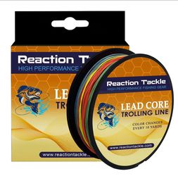 Reaction Tackle Lead Core, Metered Trolling 12LB (100 yards), Multi-Color