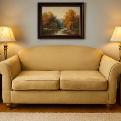 Luxury Neutral Beige Loveseat 