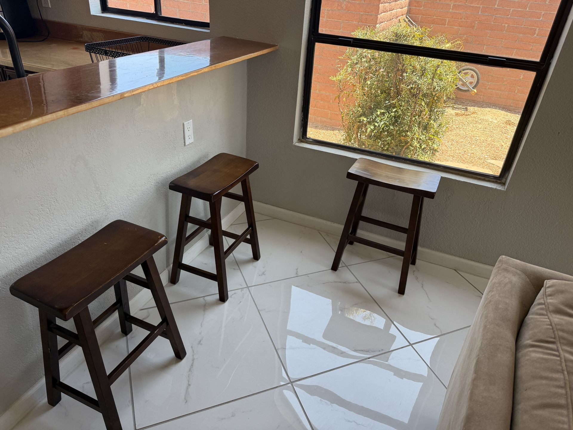 Mahogany Stools (3 Piece Wooden Stools)