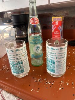 Glass memorabilia Miami Dolphins