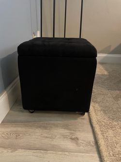Black Storage Ottoman