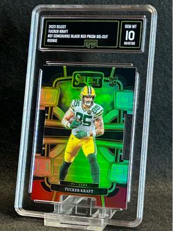 2023 Select 💥 Tucker Kraft 💥 Concourse Black Red Prizm Die-Cut Rookie GMA 10 💎 Mint - Green Bay Packers