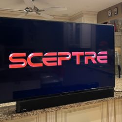 55” 4K Sceptre TV W/Sound Bar Sharper Image