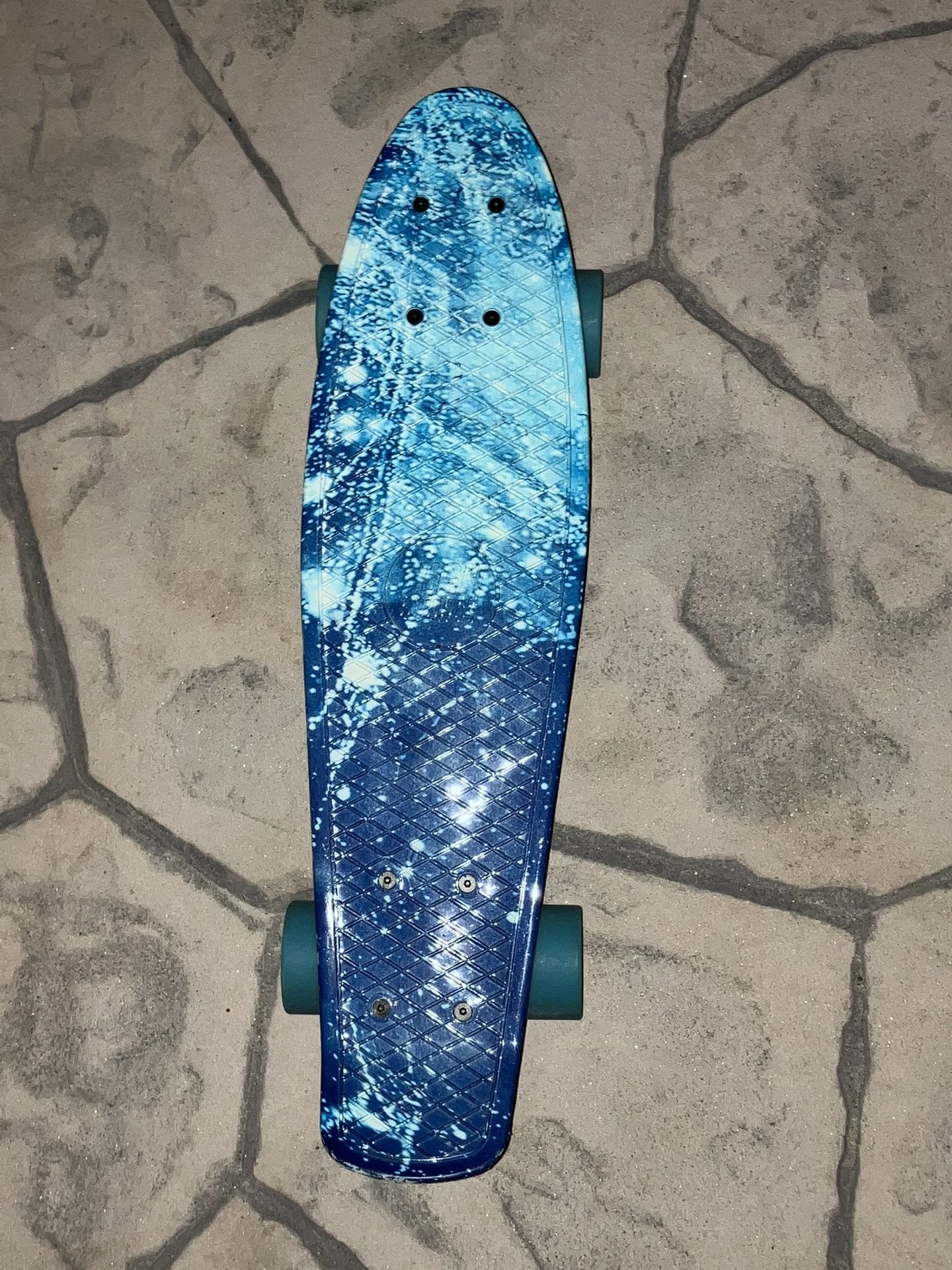 Blue Galaxy Painted Penny Board