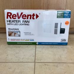 REVENT 80-110 CFM CEILING EXHAUST HEATER  FAN W/LED LIGHTING 