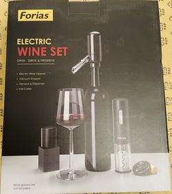 Forias Electric Wine Set Opener Wine Aerator Pourer 4 in 1 Set Rechargeable New