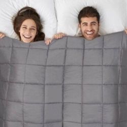 ⚡45#16 $20 Charcoal Weighted Blanket (60" x 80",17 lbs) 100% Cotton Luxury Weighted Blanket